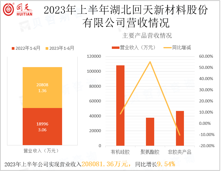 2023年上半年湖北回天新材料股份有限公司营收情况