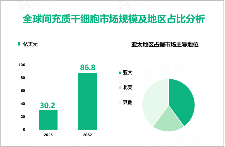 全球间充质干细胞市场规模及地区占比分析
