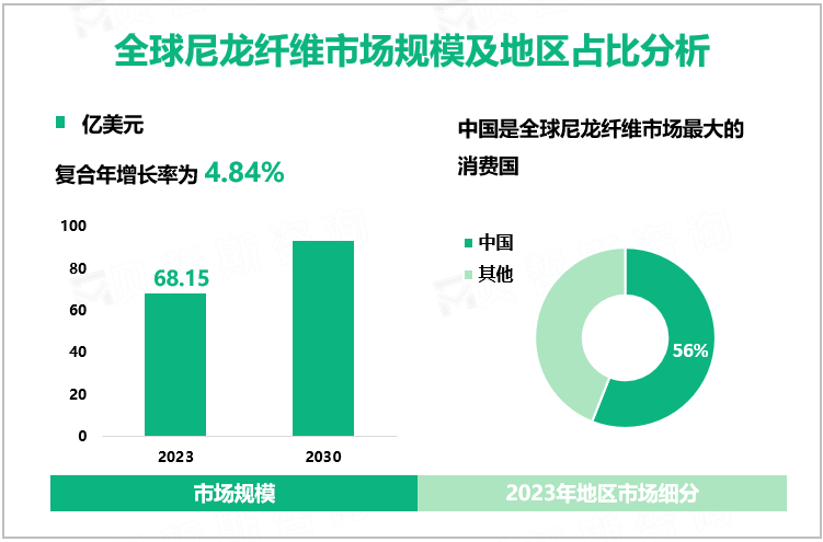 全球尼龙纤维市场规模及地区占比分析