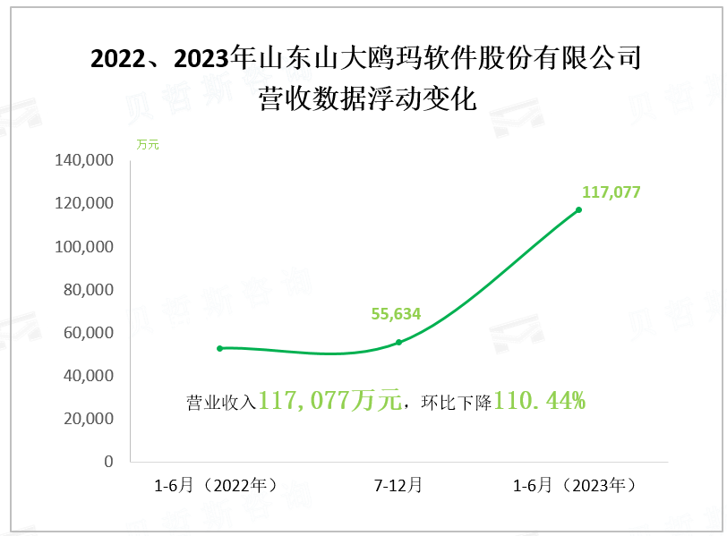 2022、2023年山东山大鸥玛软件股份有限公司 营收数据浮动变化