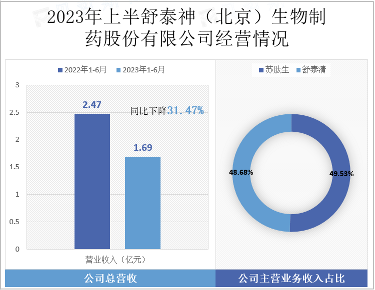 2023年上半舒泰神（北京）生物制药股份有限公司经营情况