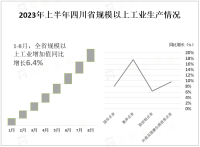 2023年1-8月四川省规模以上工业增加值同比增长6.4%，规模以上工业企业产品产销率为96.9%