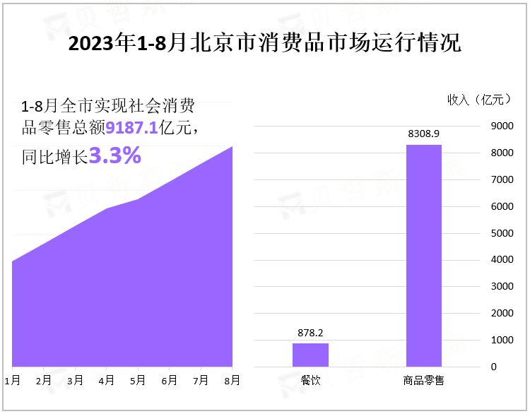 2023年1-8月北京市消费品市场运行情况