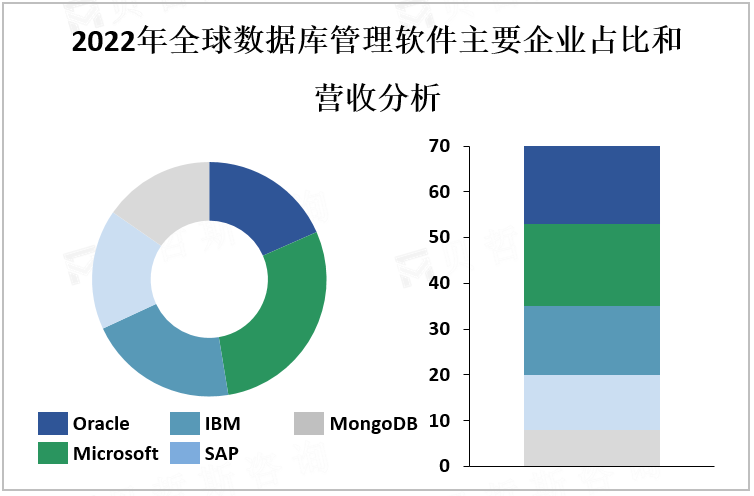 2022年全球数据库管理软件主要企业占比和营收分析