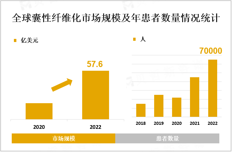 全球囊性纤维化市场规模及年患者数量情况统计