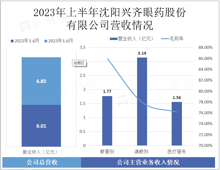 2023年上半年沈阳兴齐眼药股份有限公司营收情况