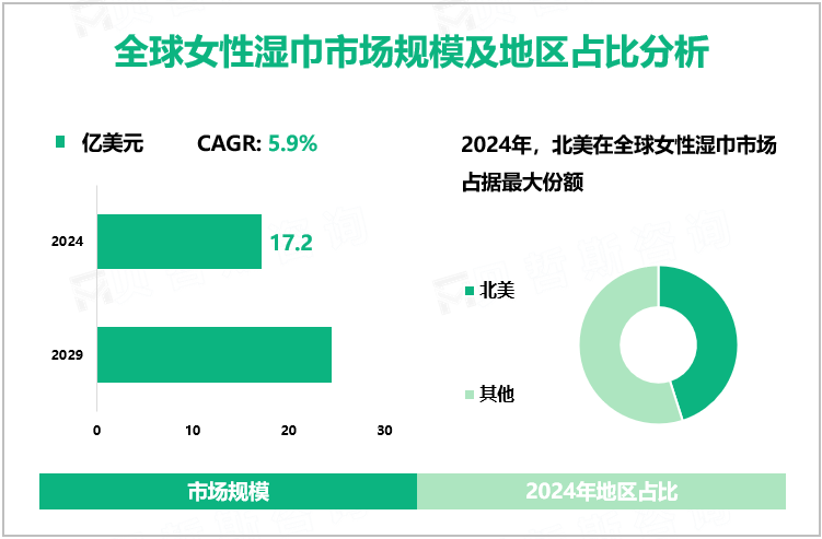 全球女性湿巾市场规模及地区占比分析