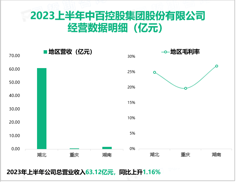 2023上半年中百控股集团股份有限公司 经营数据明细（亿元）