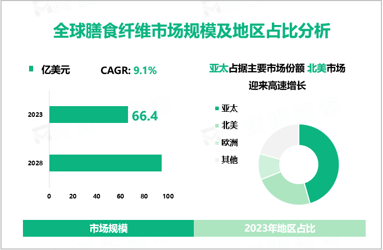 全球膳食纤维市场规模及地区占比分析