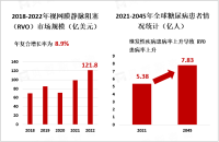 继发性疾病患病率上升导致 RVO 患病率上升，2022年全球视网膜静脉阻塞（RVO）市场规模达121.8亿美元

