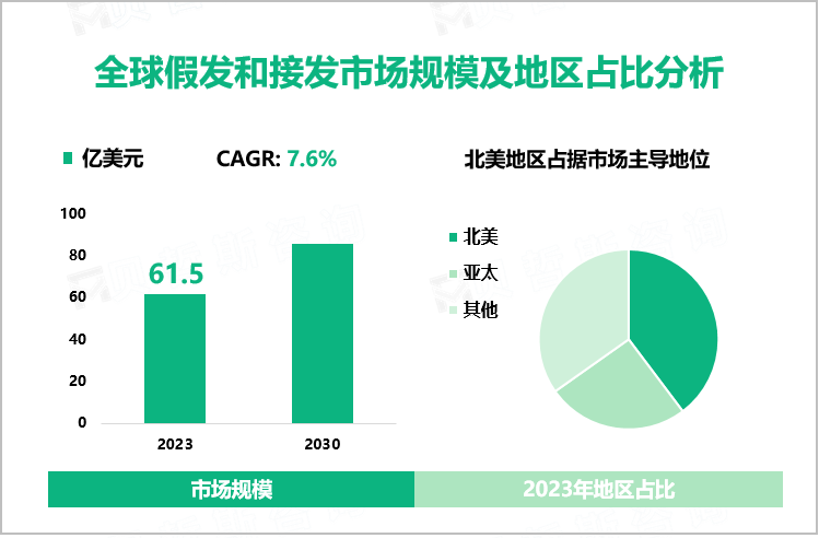 全球假发和接发市场规模及地区占比分析