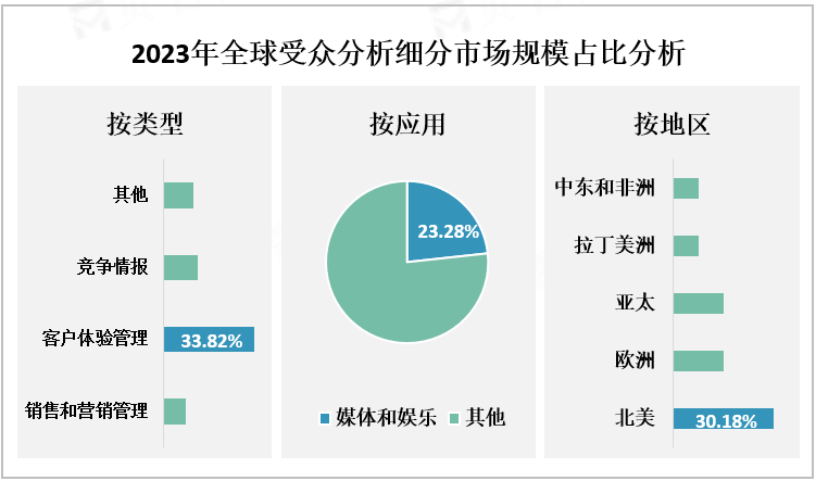 2023年全球受众分析细分市场规模占比分析