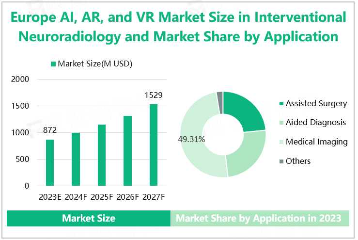 Europe AI, AR, and VR Market Size in Interventional Neuroradiology and Market Share by Application