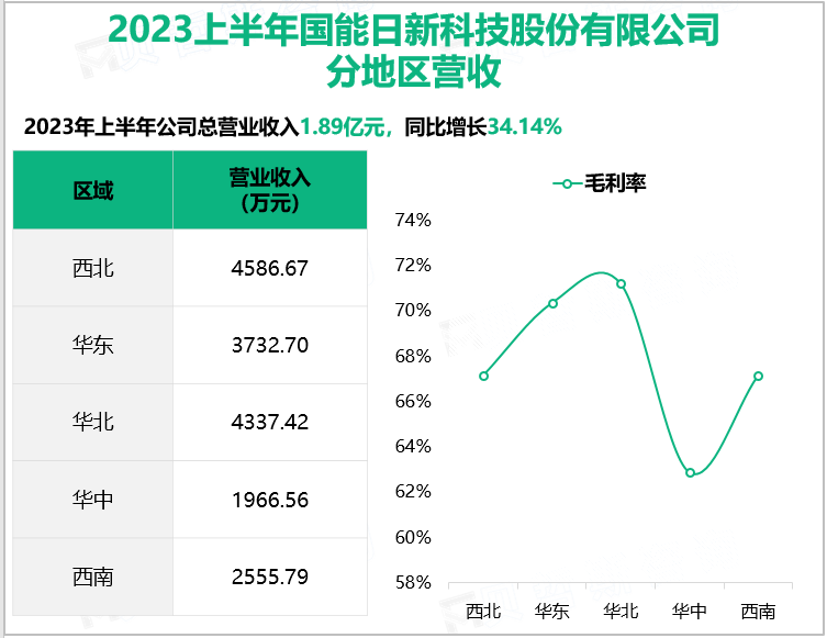 2023上半年国能日新科技股份有限公司 分地区营收