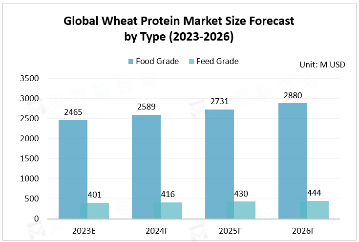 Global Wheat Protein Market Size Forecast by Type (2023-2026)