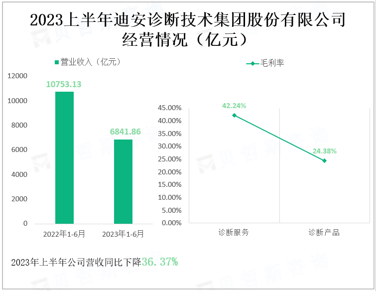 2023上半年迪安诊断技术集团股份有限公司经营情况（亿元）