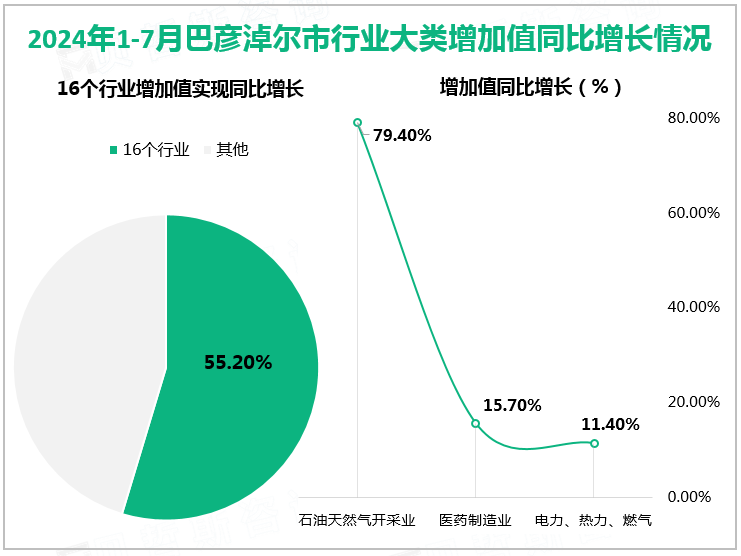 2024年1-7月巴彦淖尔市行业大类增加值同比增长情况