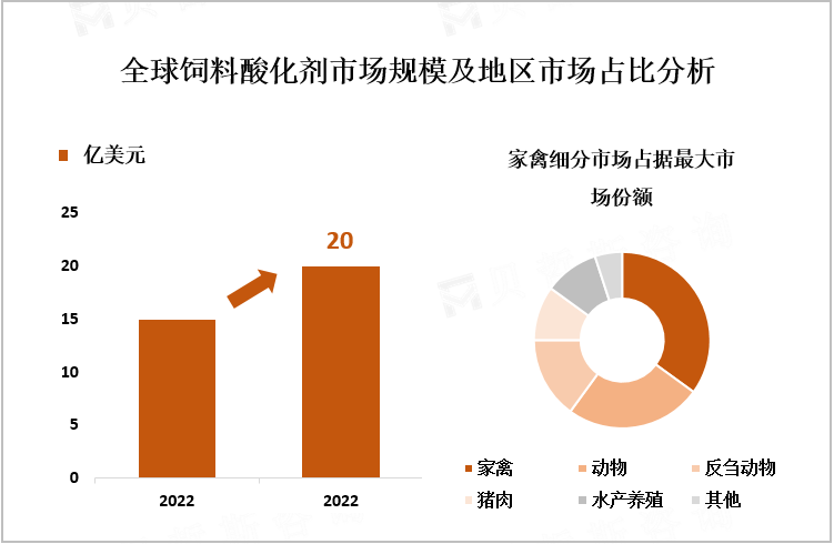 全球饲料酸化剂市场规模及地区市场占比分析