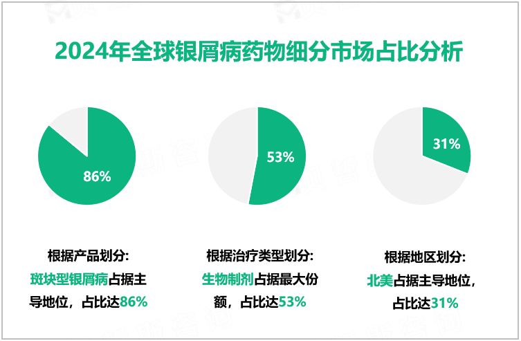 2024年全球银屑病药物细分市场占比分析