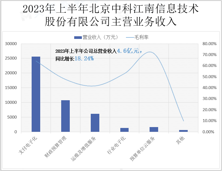2023年上半年北京中科江南信息技术股份有限公司主营业务收入