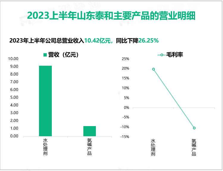 2023上半年山东泰和主要产品的营业明细