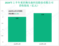 梅安森科技专注于“物联网+安全智能服务”市场， 其2024上半年营收为2.32亿元