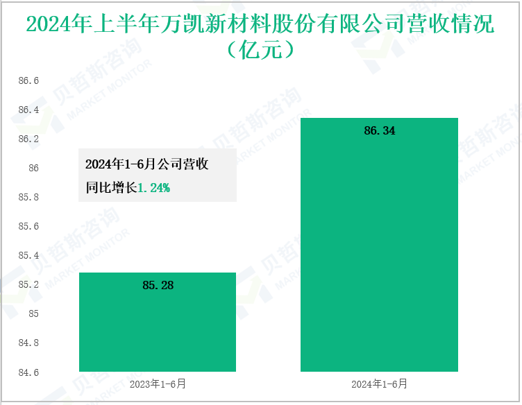 2024年上半年万凯新材料股份有限公司营收情况(亿元)