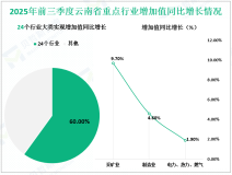 2025年前三季度云南省规模以上工业增加值同比增长4.3%