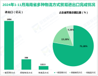 2024年1-11月海南省货物贸易进出口总值2532.4亿元，比去年同期增长20.5%