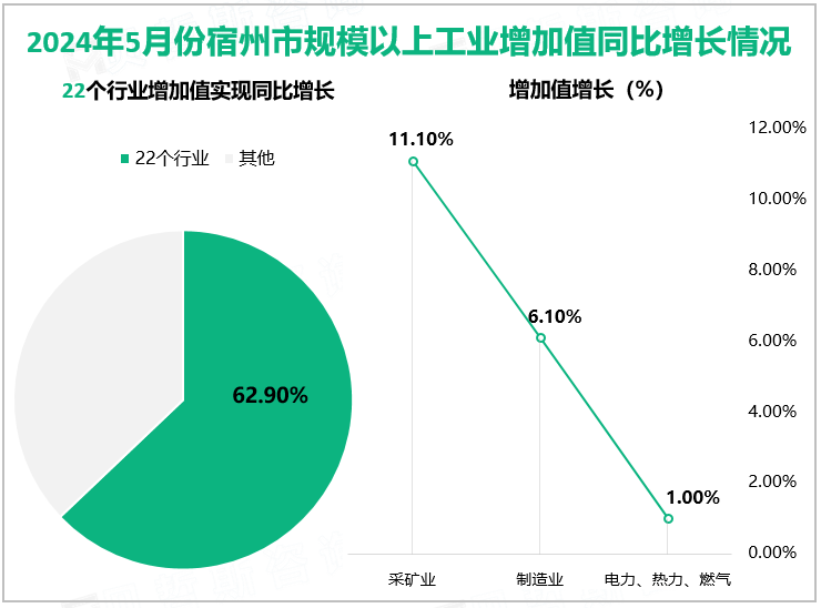 2024年5月份宿州市规模以上工业增加值同比增长情况