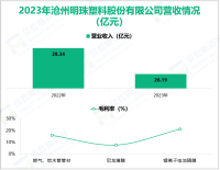 沧州明珠作为PE管道细分行业的领军企业，其营收在2023年为26.19亿元