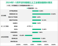 2024年1-5月平凉市规模以上工业增加值同比增长10%