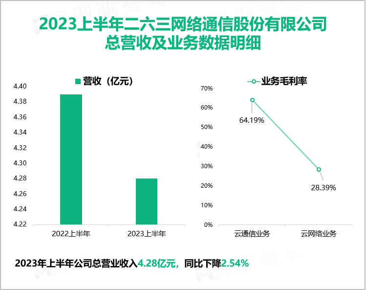 2023上半年二六三网络通信股份有限公司 总营收及业务数据明细