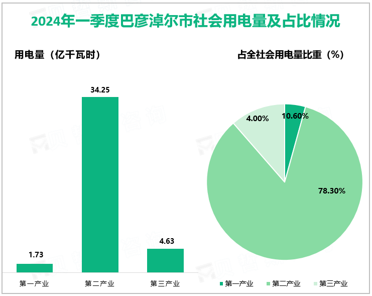 2024年一季度巴彦淖尔市三大门类综合能源消费量情况