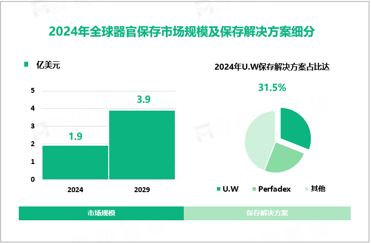 2024年全球器官保存市场规模及保存解决方案细分