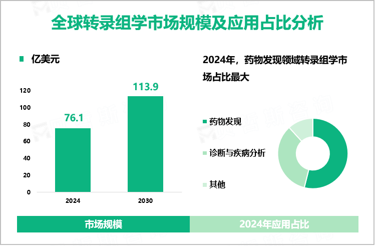 全球转录组学市场规模及应用占比分析