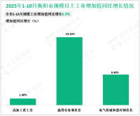2025年1-10月衡阳市规模工业增加值同比增长6.9%