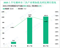 2025上半年湖州市实现地区生产总值（GDP）2080.4亿元，同比增长6.3%