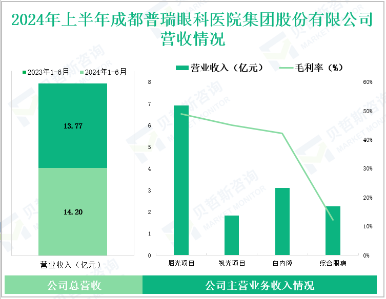2024年上半年成都普瑞眼科医院集团股份有限公司营收情况