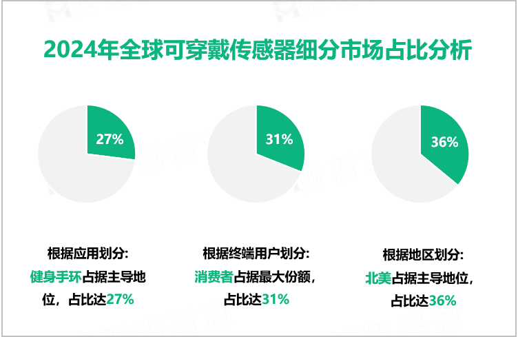 2024年全球可穿戴传感器细分市场占比分析