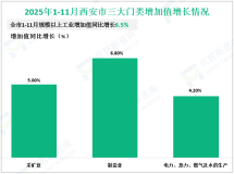 2025年1-11月西安市规模以上工业增加值同比增长6.5%