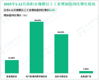 2025年1-11月洛阳市规模以上工业增加值同比增长8.6%