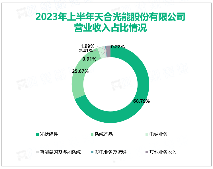 2023年上半年天合光能股份有限公司营业收入占比情况