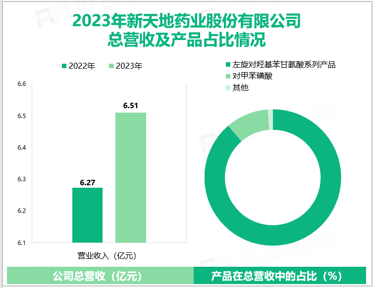 2023年新天地药业股份有限公司总营收及产品占比情况