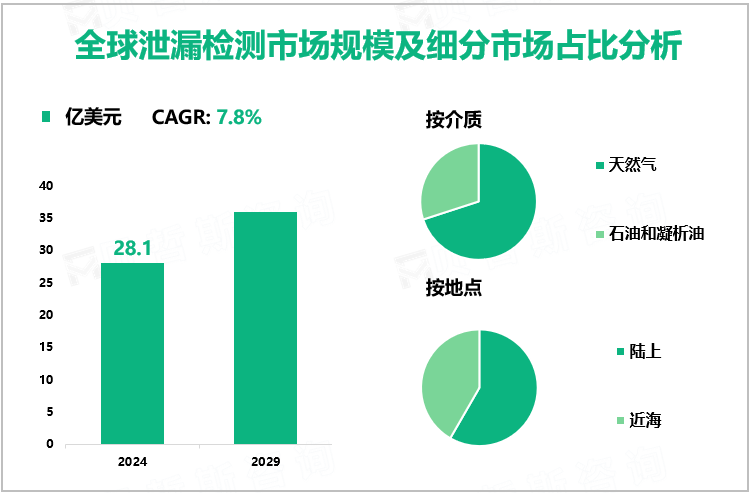 全球泄漏检测市场规模及细分市场占比分析