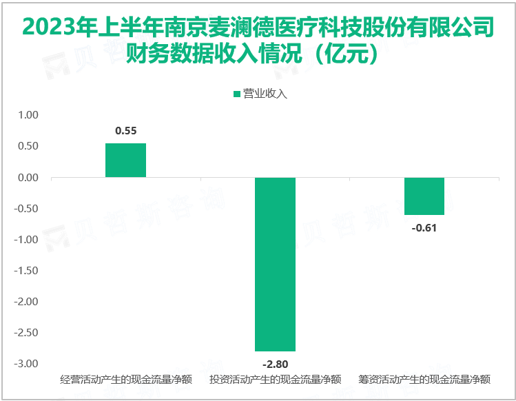 2023年上半年南京麦澜德医疗科技股份有限公司 财务数据收入情况（亿元）