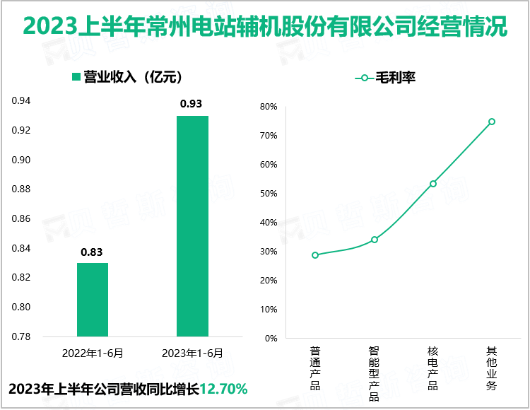 2023上半年常州电站辅机股份有限公司经营情况