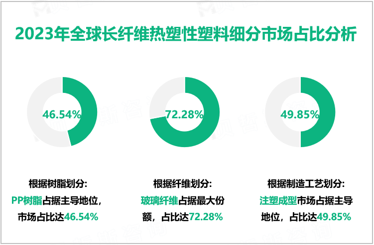 2023年全球长纤维热塑性塑料细分市场占比分析