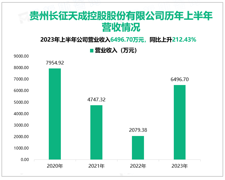 贵州长征天成控股股份有限公司历年上半年营收情况