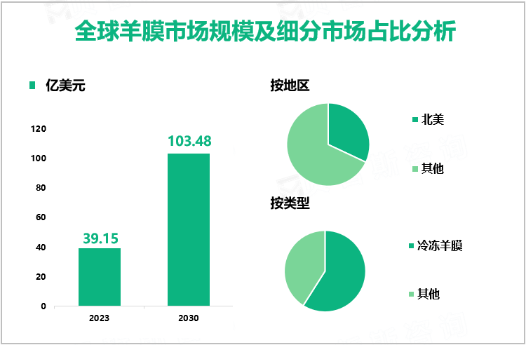 全球羊膜市场规模及细分市场占比分析